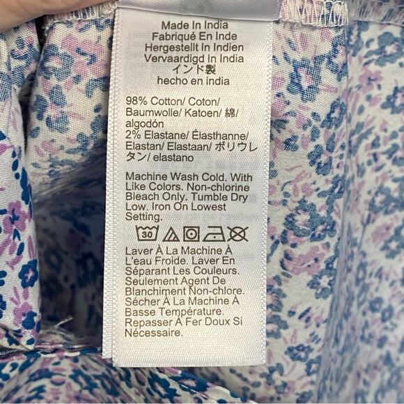 J. Crew Shirt Blue size Small Purple Floral Cotton Poplin Button Up calico print - Picture 5 of 6